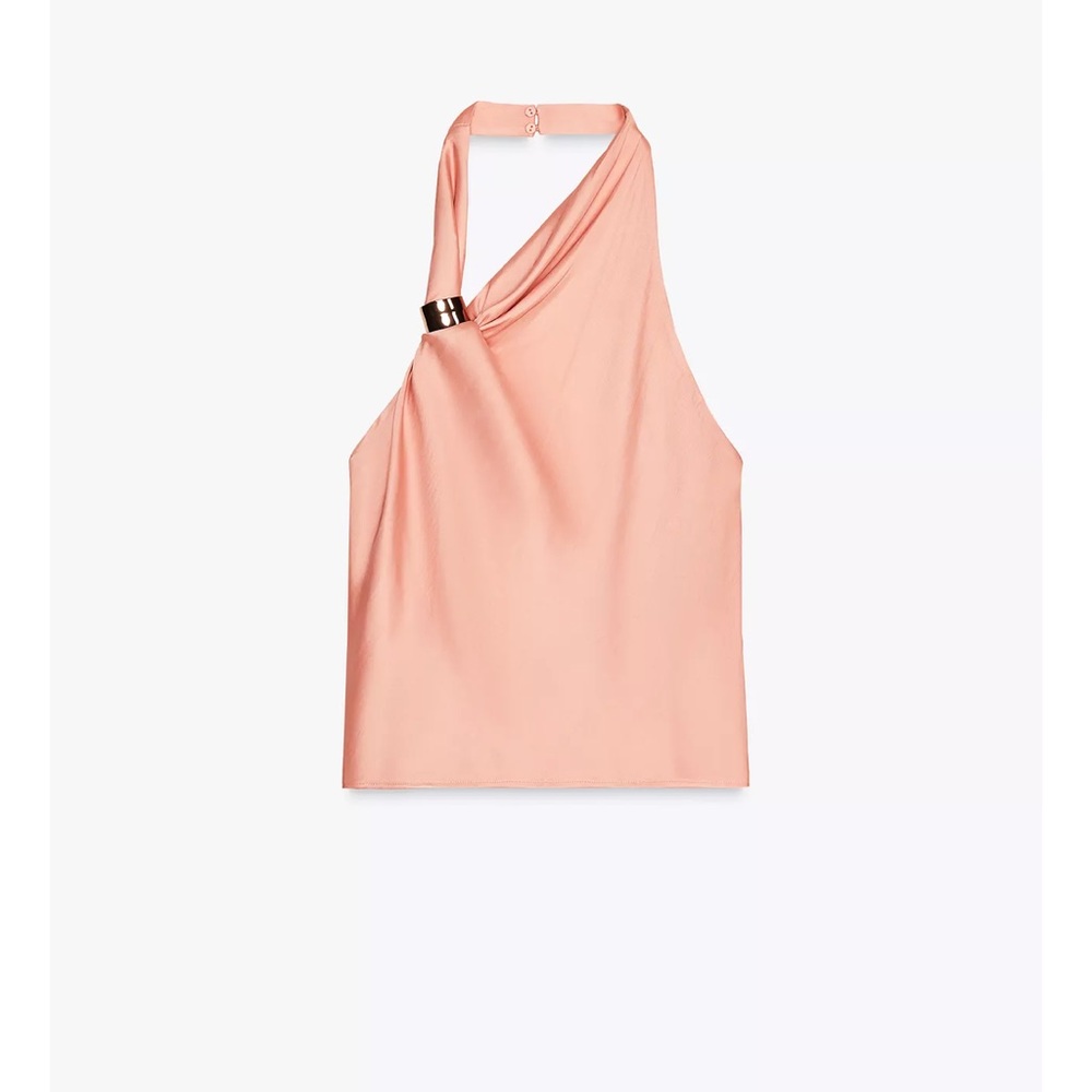 Zara Peach Halter Tank Top